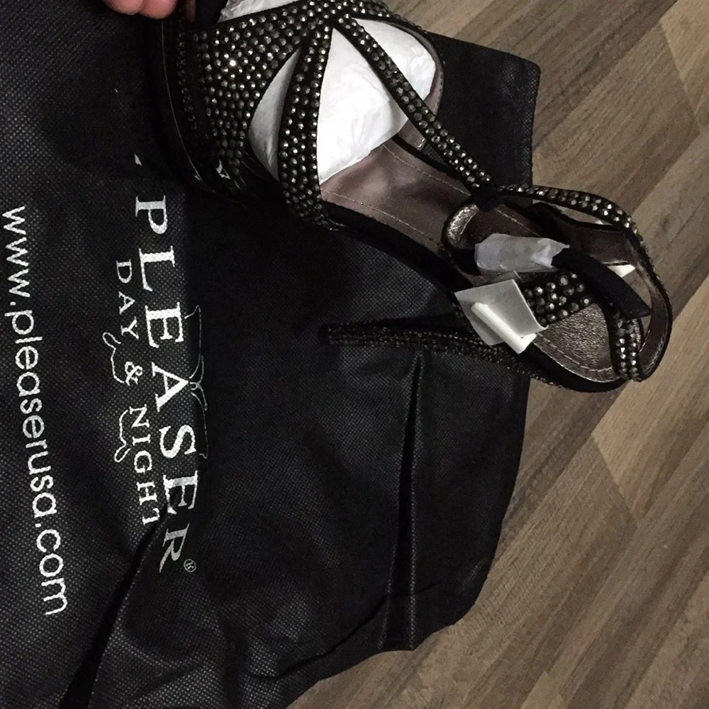 Pleaser Black and Silver Platform Heels - Picture 7 of 8